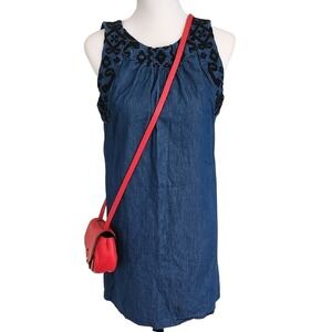 Old Navy Denim Sheath Mini Dress with Halter‎ Neckline SP flaw